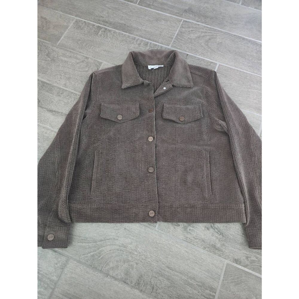 Women's For‎ the Republic Brown Corduroy Trucker Jacket Brown Size Medium
